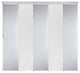 Chauky White-Dappled Iron 5-Panel Track Extendable Vertical Blinds 58-110"x94"
