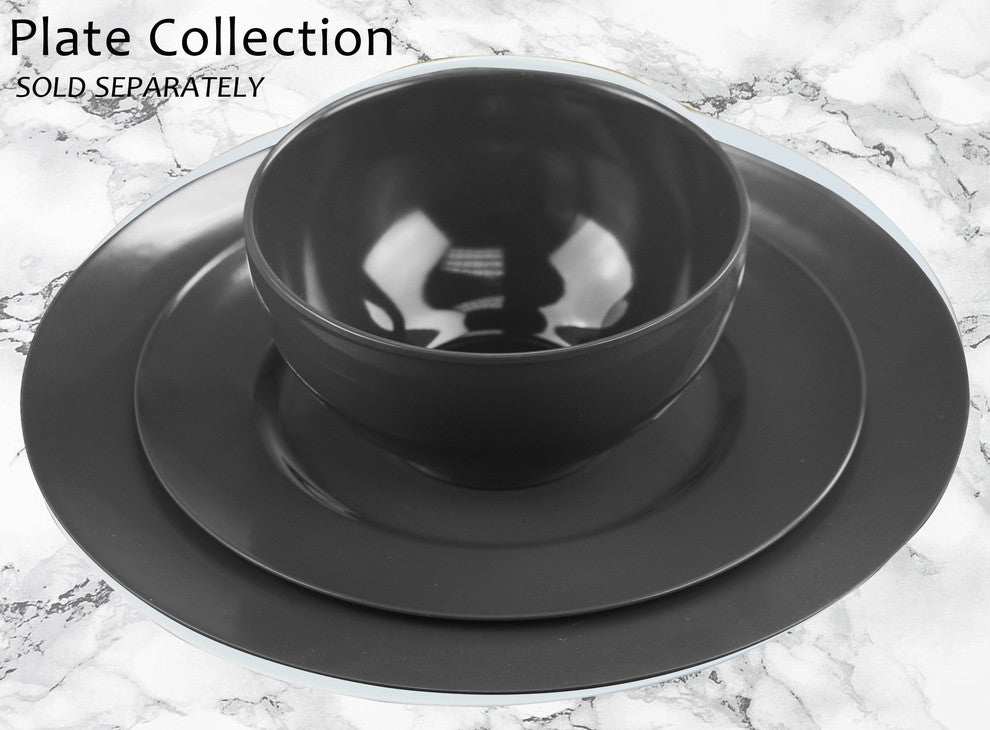 6-Piece Melamine Dinner Plate Set, Gray