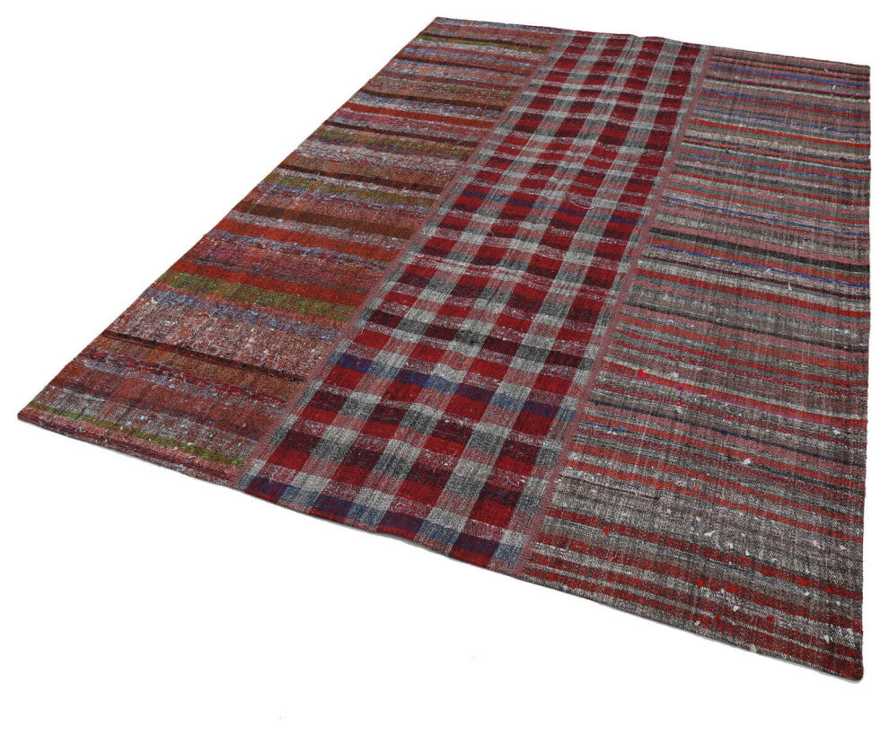 Rug N Carpet - Handmade Anatolian 6' 8'' x 9' 7'' Unique Patchwork Kilim Rug