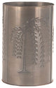 Punched Tin Metal Waste Basket Trash Can, Willow