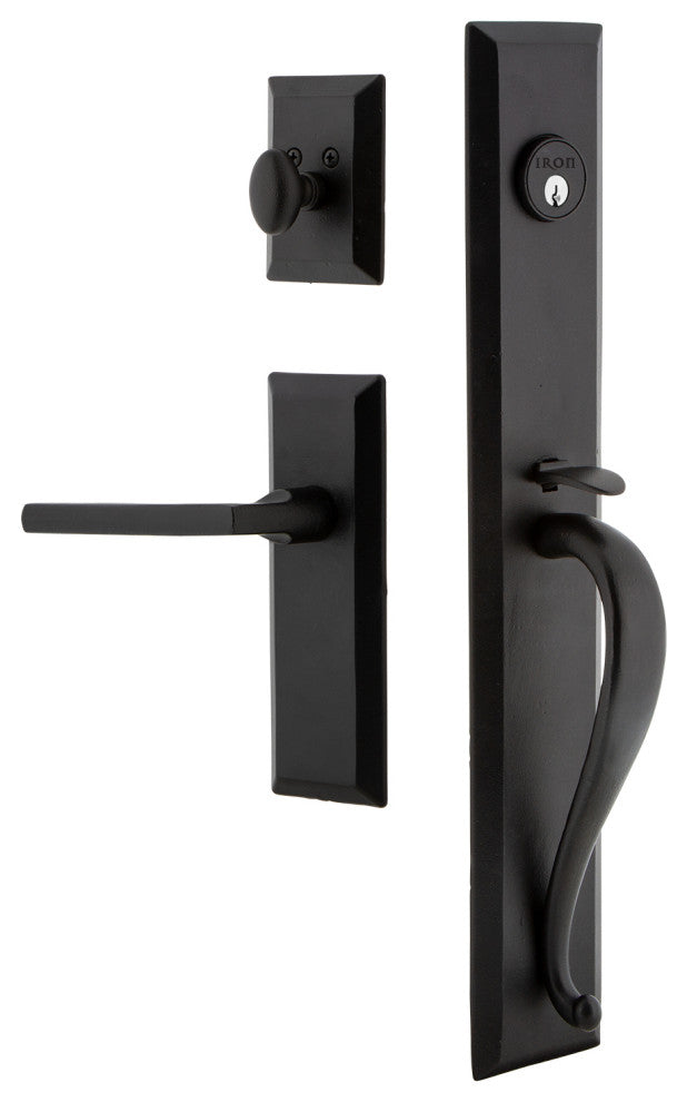 Ageless Iron Keep 1-Piece Dummy Handleset With Grip, Keep Plate and Dirk Lever