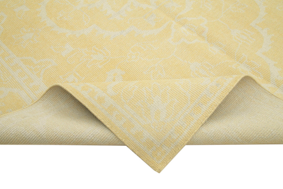 Rug N Carpet - Handmade Oriental 8' 0" x 10' 0" Pastel Yellow Oushak Rug