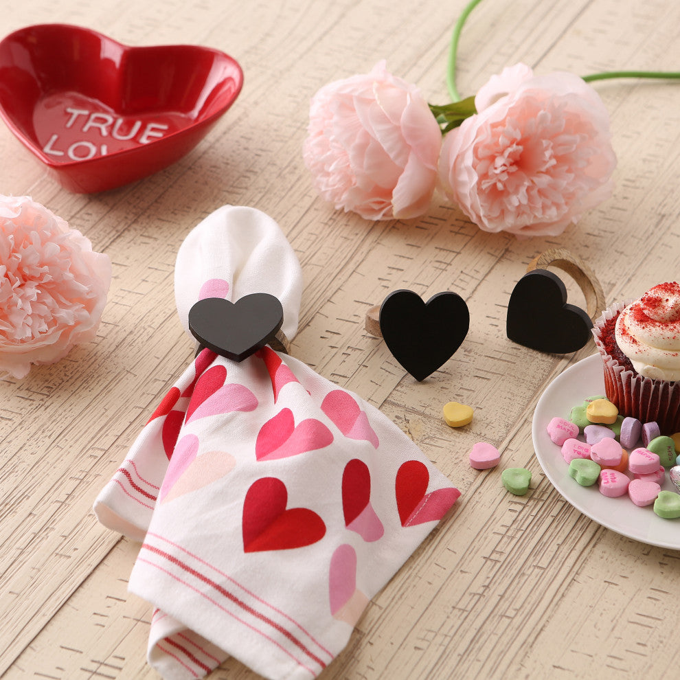 Heart Chalkboard Napkin Ring (Set of 6)