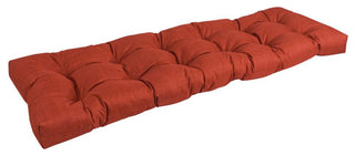 60-inch by 19-inch Tufted Solid Outdoor Spun Polyester Loveseat Cushion