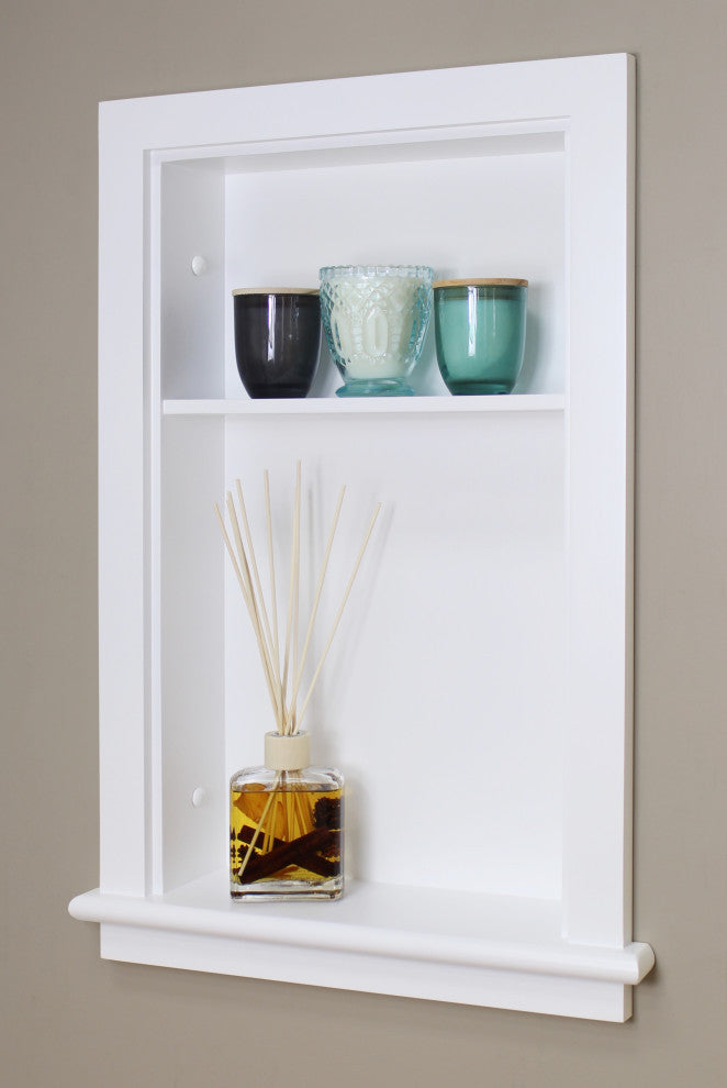 Extra Large/14x24 Aiden Wall Niche by Fox Hollow Furnishings, White Plain Back 1 Shelf