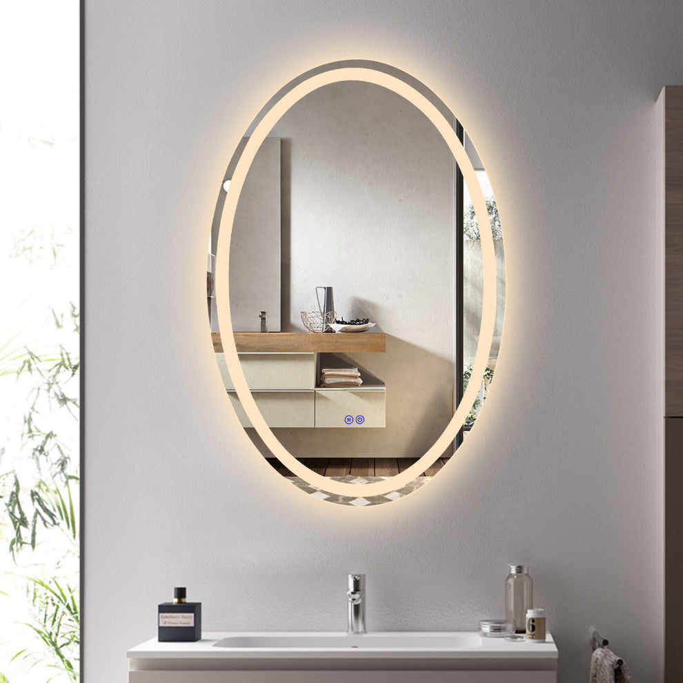 CHLOE Lighting SPECULO Back Lit LED Mirror 4000K, Warm White, 24"