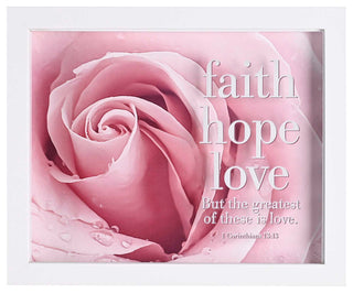 Framed Art Faith Hope Love 10x8