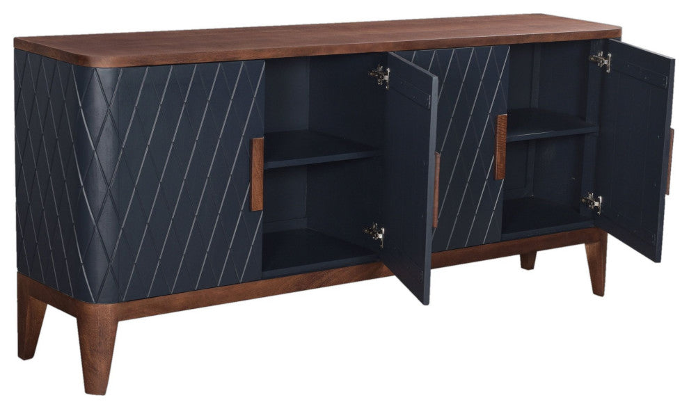 Eden Sideboard, Navy Blue/Brown