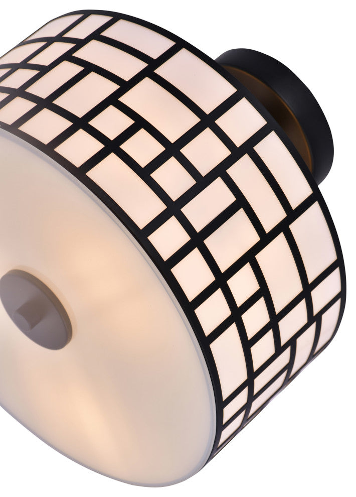 Lazzur Moselle 3 Light 12" Matte Black Semi-Flush Mount Ceiling Light