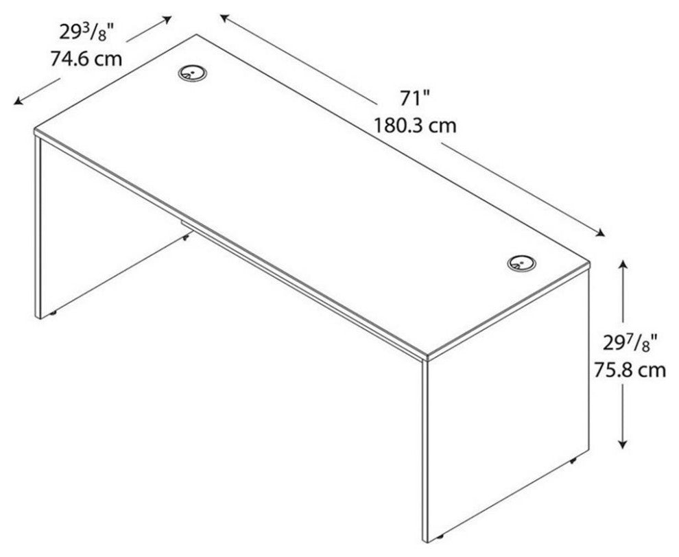 Series C 72W x 30D Office Desk in Mahogany - Engineered Wood