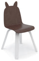 Play Chairs Rabbit, Set of 2, Walnut and White