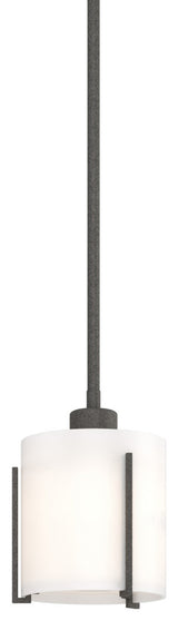 Exos Small Mini Pendant, Natural Iron, Opal Glass