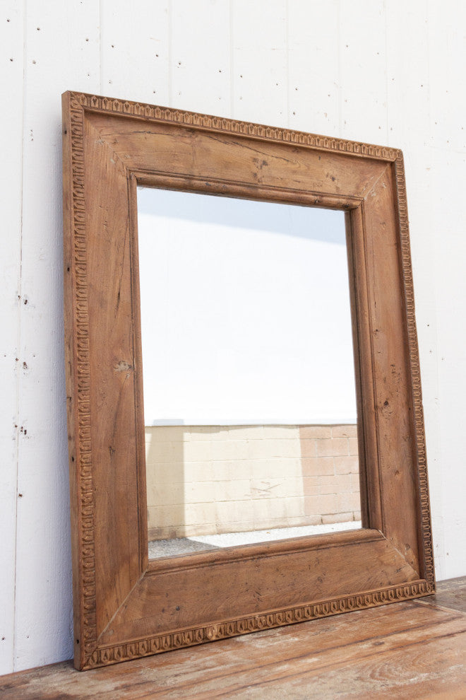 Reclaimed Teak Wood Rustic Framed Mirror