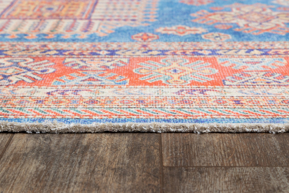 Momeni Chandler Cotton Polyester Traditional Blue Rug 2'3" X 7'6" Runner