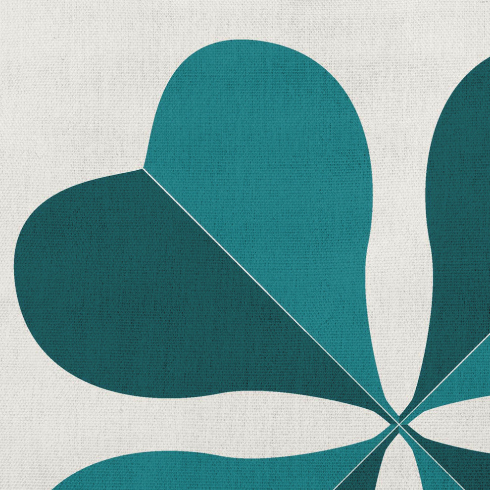 Lucky Clover St. Patrick's Day Throw Pillow, Ocean Abyss Green, 20x20"
