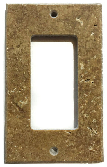 Travertine Switch Wall Plates Covers - Honed (Matte), Noce, 1 Rocker