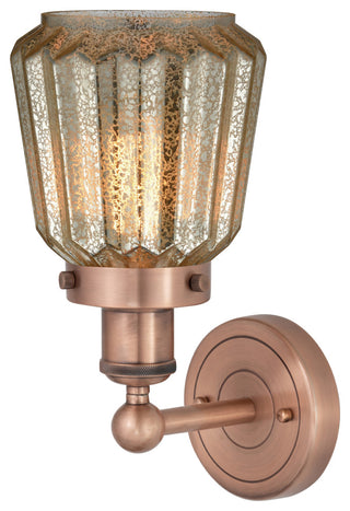 Edison Chatham 1-Light 7" Sconce, Antique Copper Finish, Clear Shade