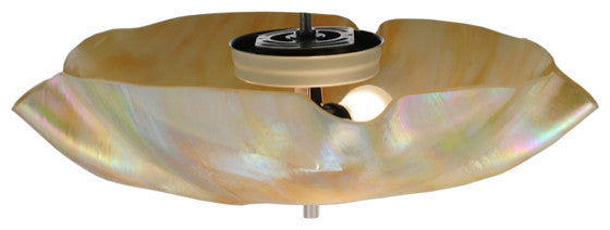 16" W Metro Beige Iridescent Organic Art Glass Flush Mount