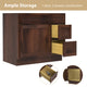 Vanity Art Vanity Base Cabinet, No Top, Drawers on Right, 36", Brown