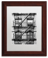 Philippe Hugonnard 'Fire Escape Manhattan', Wood Frame, White Mat, 14x11