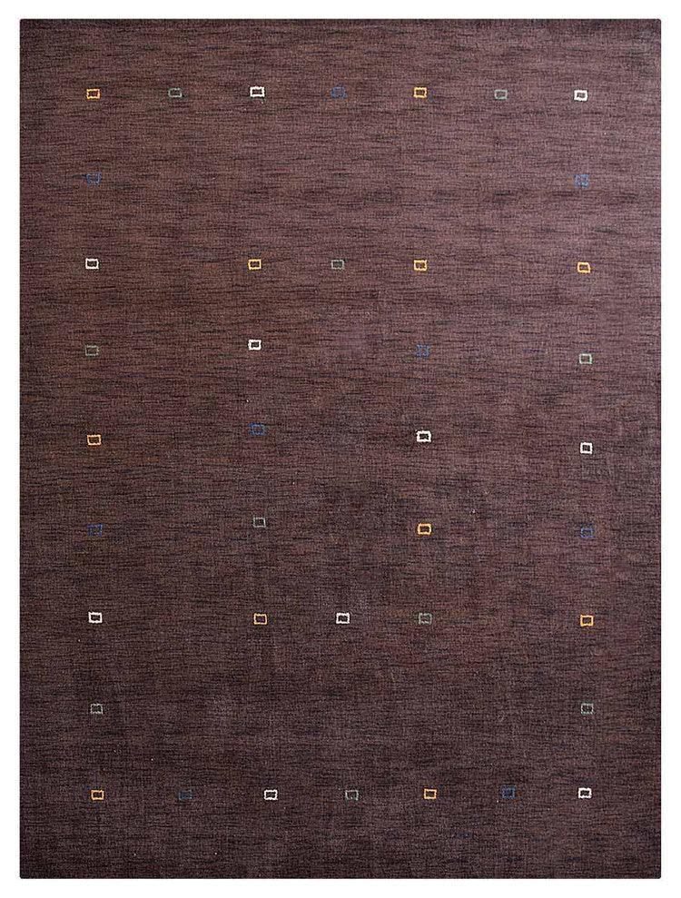 HAND KNOTTED LOOM WOOL ECO-FRIENDLY AREA RUGS - Rectangle, Brown, Contemporary