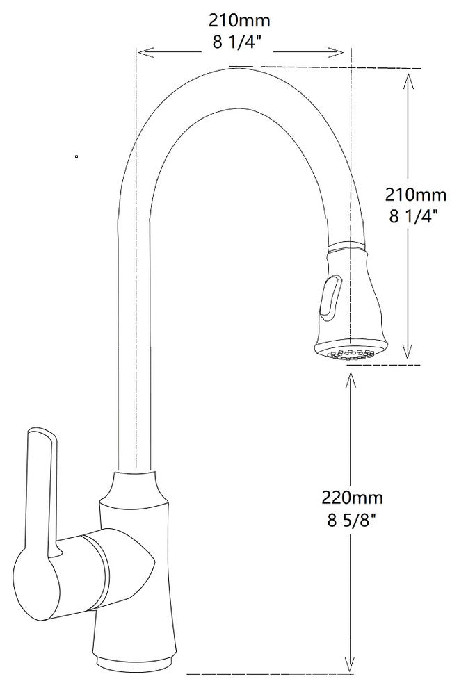 Vanity Art Pull Out Kitchen Faucet, Brushed Nickel