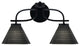 Cavella 2 Light Bath Bar In Matte Black Finish, 7" Black Matrix Glass