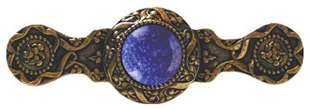 Victorian Jewel Pull 24K Gold Finish/Blue Sodalite