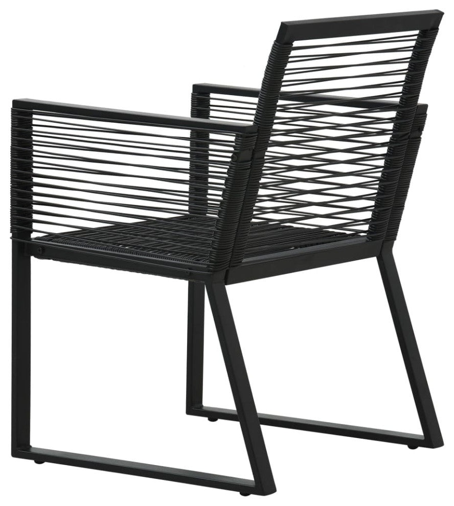 vidaXL 2x Patio Chair Black PVC Rattan Outdoor Garden Seating Lounge Chairs