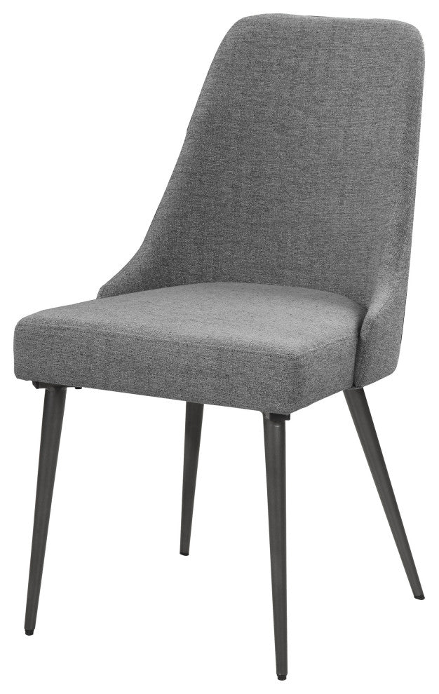 Alan Fabric Upholstered Dining Side Chair Grey, Set of 2