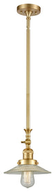Halophane 1 Light Mini Pendant, Satin Gold, Clear Halophane