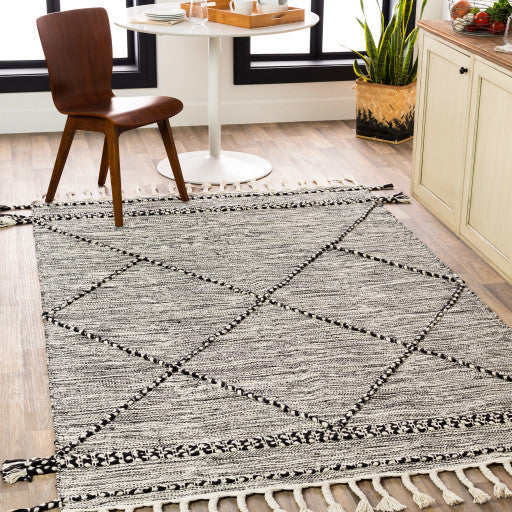 Surya Zanafi ZNF-2300 6'x9' Rug, Black/Cream