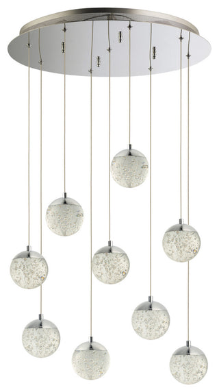 ET2 E24269 Orb II 22"W LED 9 Light Pendant - Polished Chrome