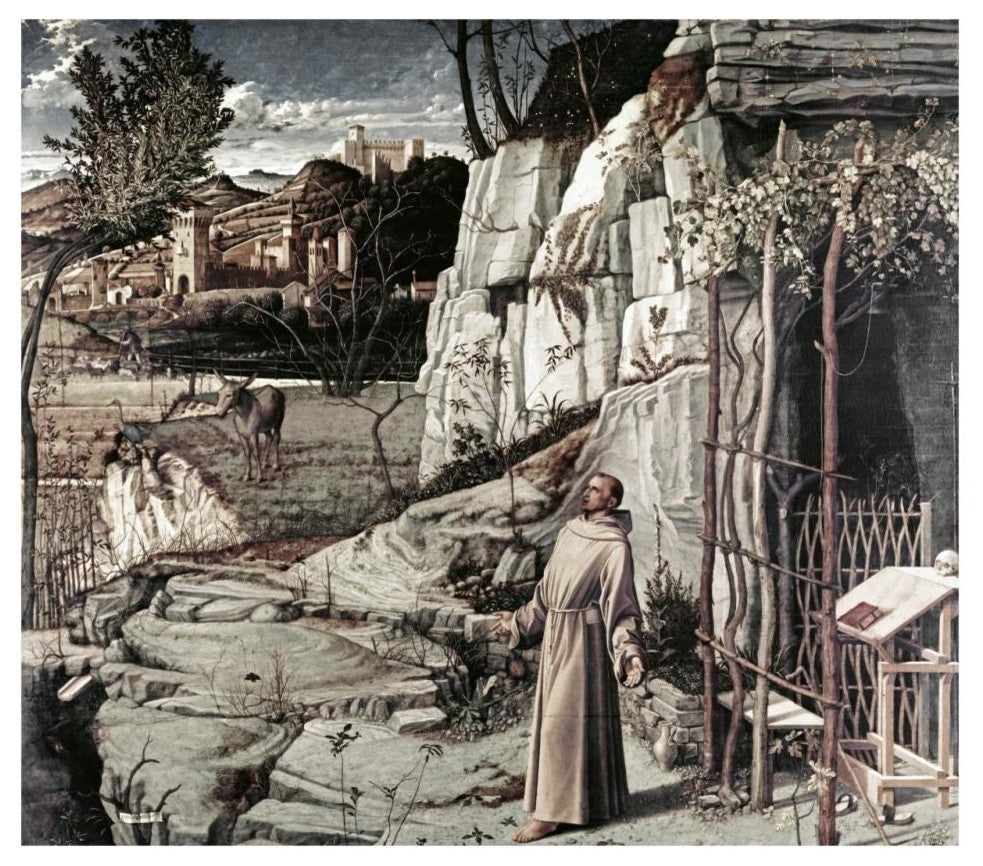 "Saint Francis in Ecstasy" Digital Paper Print by Giovanni Bellini, 32"x28"