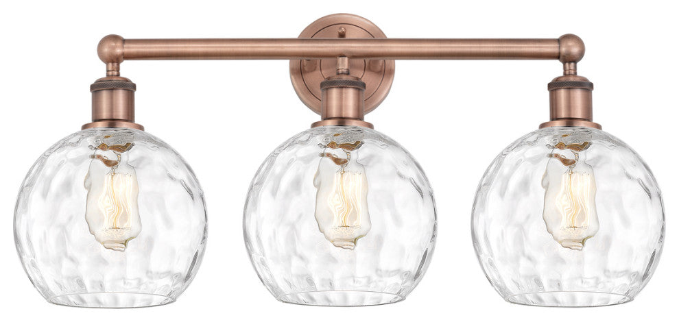 Athens Water Glass 3 26" Bath Vanity-Light Antique Copper