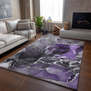 Premium Machine Washable Mayfield AMF503 Purple 9' x 12' Rug