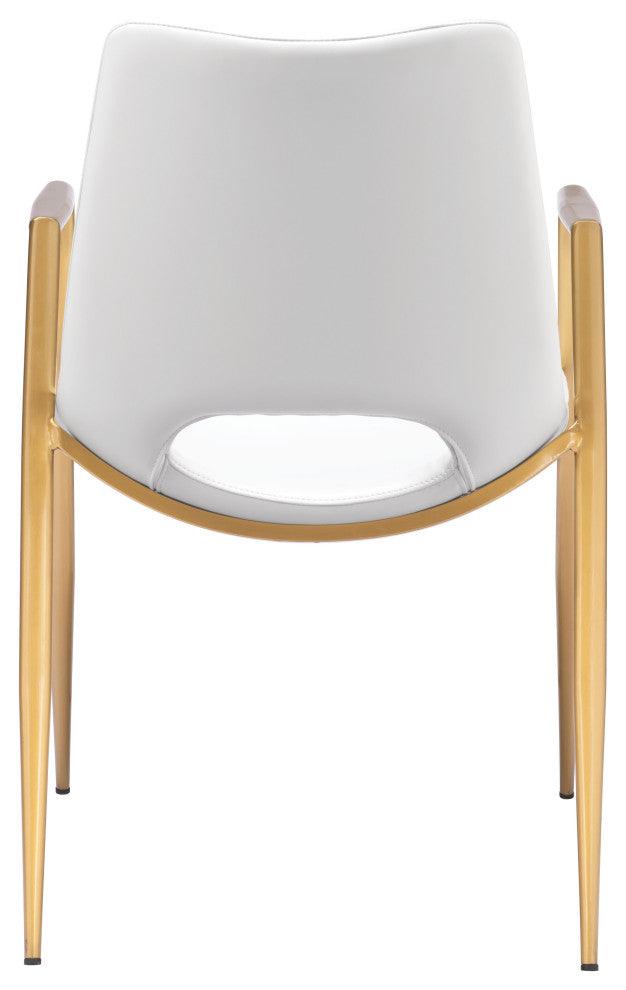 Desi Dining Chair, Set of 2 White/Gold
