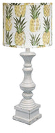 Distressed Whitewash Pineapple Shade Table Lamp