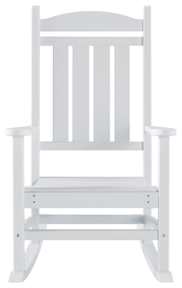 WestinTrends 4PC Set Adirondack Outdoor Patio Porch Rocking Chairs, White