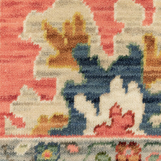 Leoness Vintage Traditional Salmon Pink/ Multi Area Rug, 2' x 6'