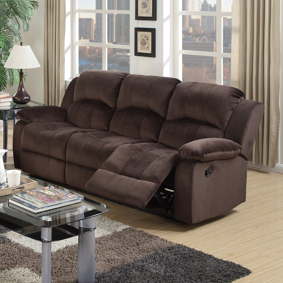 Padded Suede Motion Sofa in Chocolate