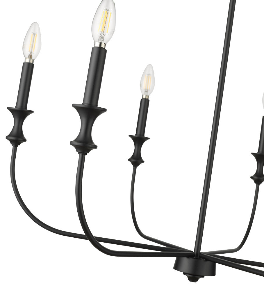 6 Light 28.25 in. Matte Black Chandelier