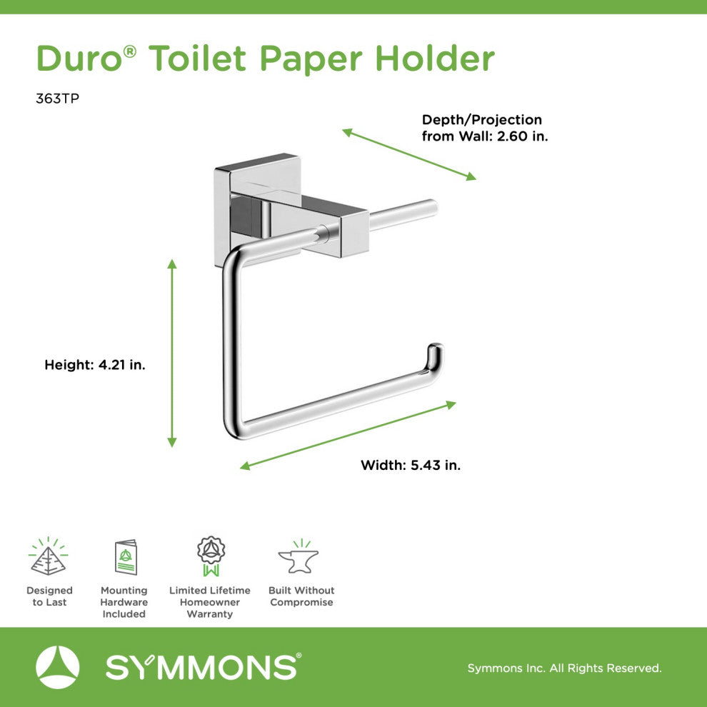 Duro Wall Mounted Toilet Paper Holder, Chrome