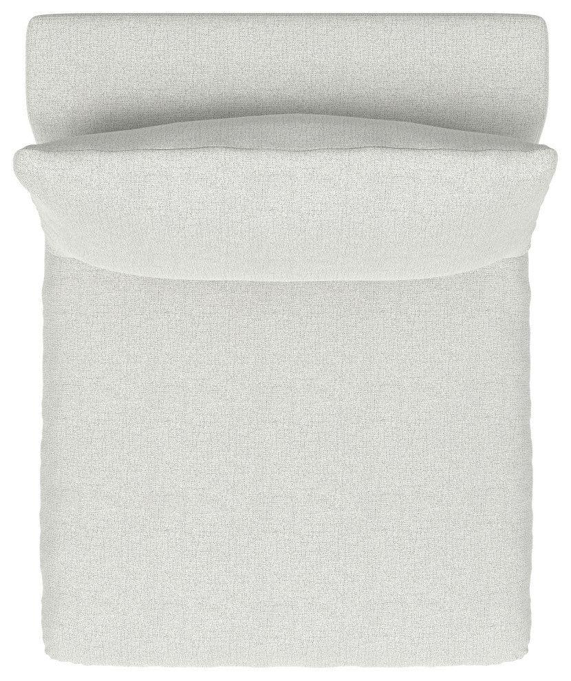 Jasmine Center Armless Sofa Module in Performance Fabric, Cloud Gray