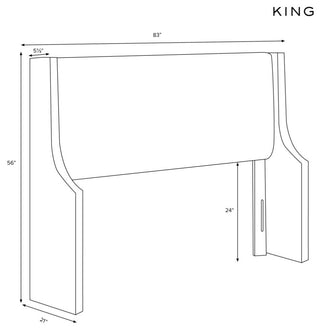 Wingback Headboard, Linen Navy, King