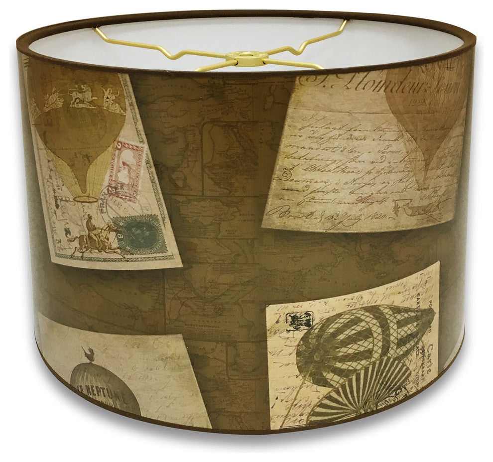 Vintage Letters Hard Back Lampshade, Vintage Letters, 10"x10"x8"