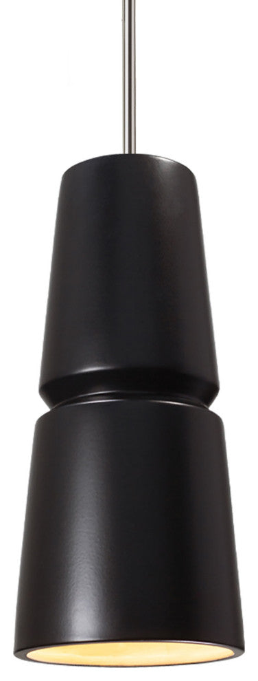 Small Cone 1-Light Pendant, Carbon Matte Black, Polished Chrome, Incandescent