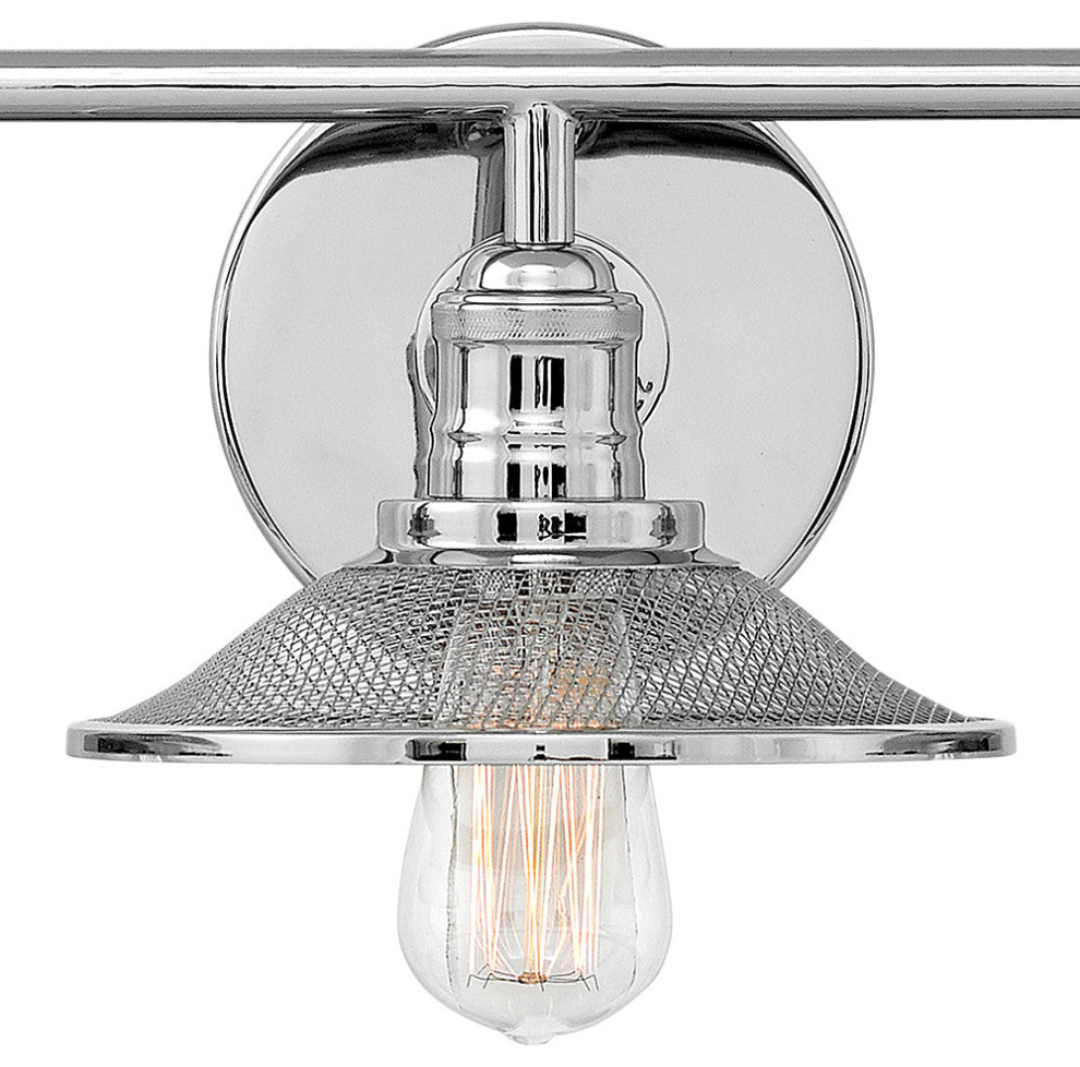 Hinkley Rigby Medium Three Light Vanity, Polished Nickel