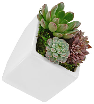 Large Cube Wall Planter, White