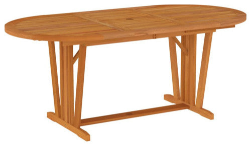 vidaXL Outdoor Dining Table Extendable Patio Garden Table Solid Eucalyptus Wood
